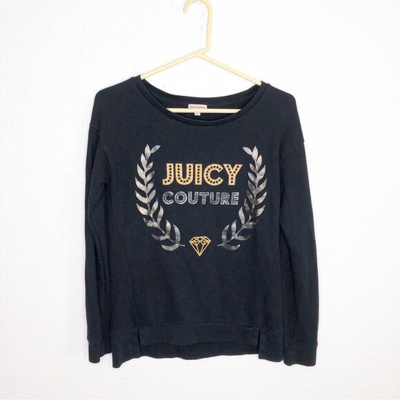 Juicy Couture black graphic knit top size Small - Picture 1 of 13
